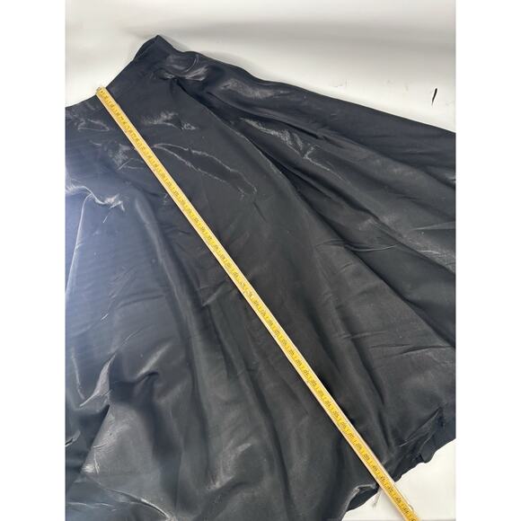 Vintage JS Collections Skirt Womens 14 Black 90s Satin A Line Flounce Lined Maxi - Picture 16 of 16